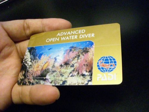 PADIアドバンスドウォーターダイバーライセンス