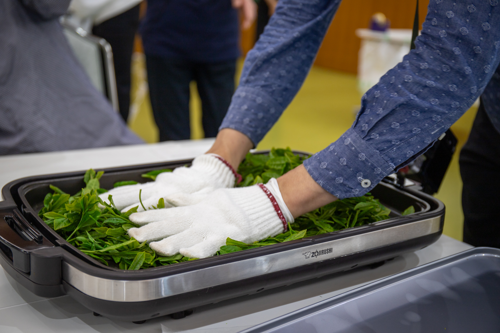 ホットプレートで乾燥させる